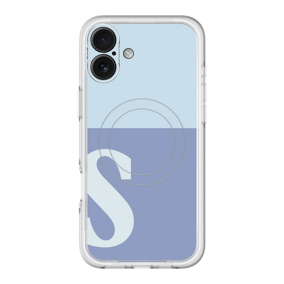 スリムプロテクションプレミアムケース with MagSafe［ オリジナル - initial two tone - S blue ］
