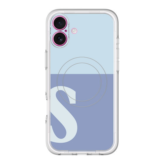 スリムプロテクションプレミアムケース with MagSafe［ オリジナル - initial two tone - S blue ］