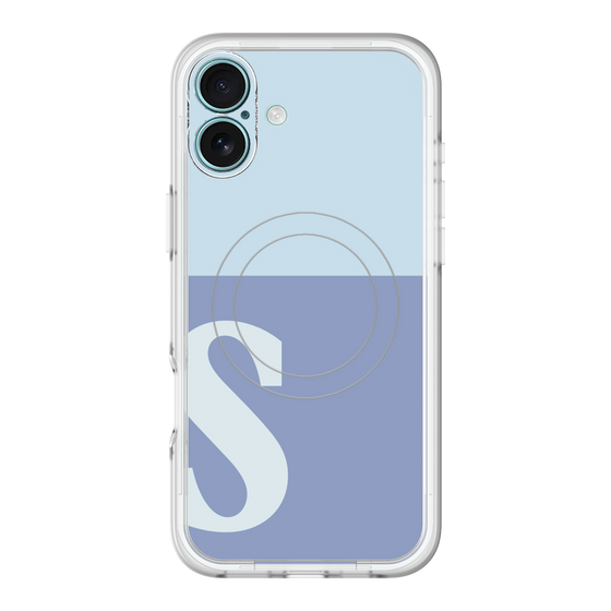 スリムプロテクションプレミアムケース with MagSafe［ オリジナル - initial two tone - S blue ］