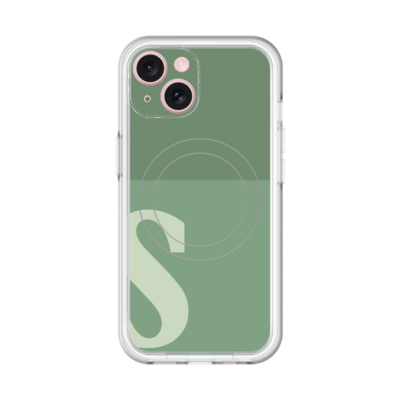 スリムプロテクションプレミアムケース with MagSafe［ オリジナル - initial two tone - S green ］