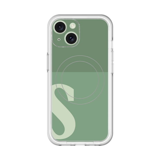 スリムプロテクションプレミアムケース with MagSafe［ オリジナル - initial two tone - S green ］