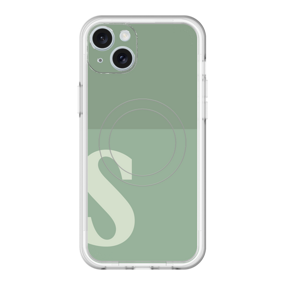スリムプロテクションプレミアムケース with MagSafe［ オリジナル - initial two tone - S green ］