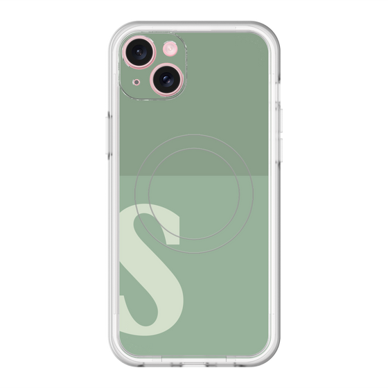 スリムプロテクションプレミアムケース with MagSafe［ オリジナル - initial two tone - S green ］