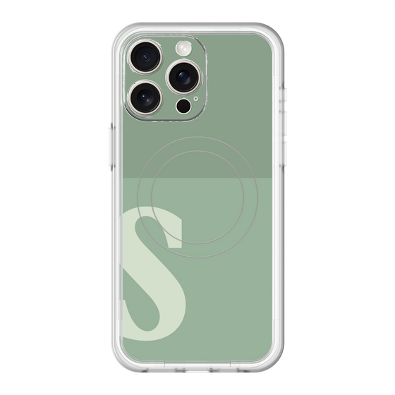 スリムプロテクションプレミアムケース with MagSafe［ オリジナル - initial two tone - S green ］