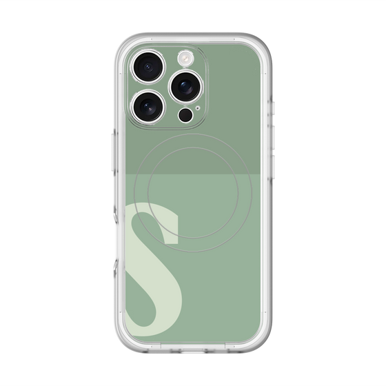 スリムプロテクションプレミアムケース with MagSafe［ オリジナル - initial two tone - S green ］