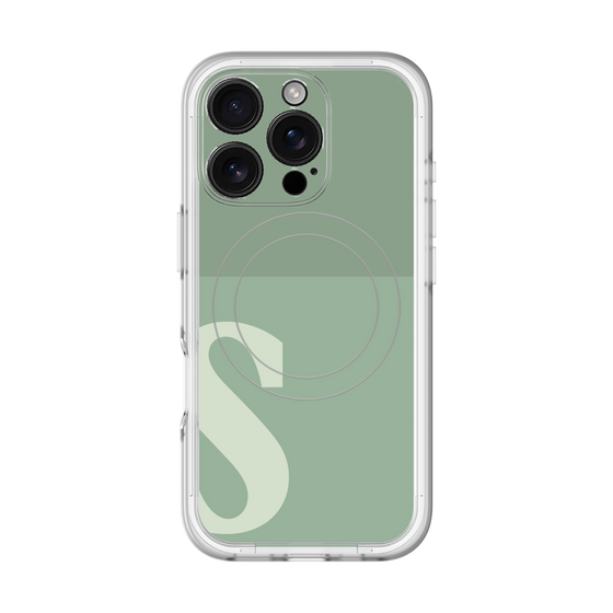 スリムプロテクションプレミアムケース with MagSafe［ オリジナル - initial two tone - S green ］