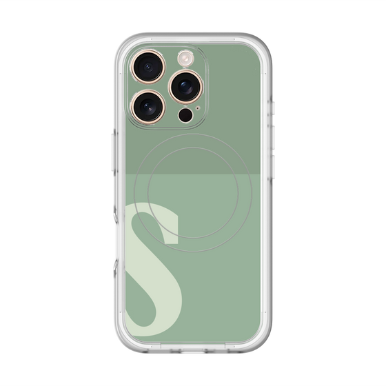 スリムプロテクションプレミアムケース with MagSafe［ オリジナル - initial two tone - S green ］