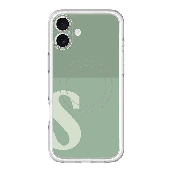 スリムプロテクションプレミアムケース with MagSafe［ オリジナル - initial two tone - S green ］