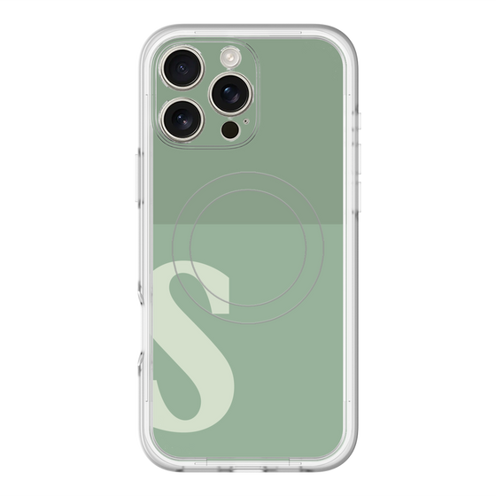 スリムプロテクションプレミアムケース with MagSafe［ オリジナル - initial two tone - S green ］