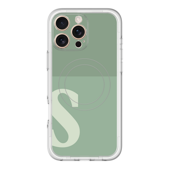 スリムプロテクションプレミアムケース with MagSafe［ オリジナル - initial two tone - S green ］