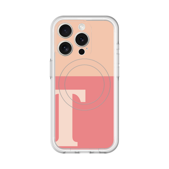 スリムプロテクションプレミアムケース with MagSafe［ オリジナル - initial two tone - T pink ］