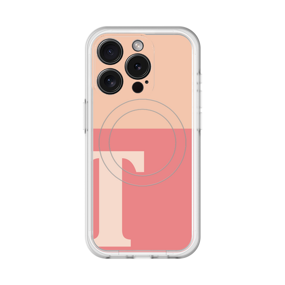 スリムプロテクションプレミアムケース with MagSafe［ オリジナル - initial two tone - T pink ］