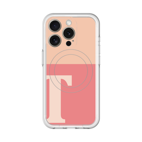 スリムプロテクションプレミアムケース with MagSafe［ オリジナル - initial two tone - T pink ］
