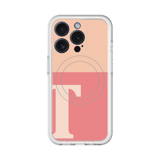 スリムプロテクションプレミアムケース with MagSafe［ オリジナル - initial two tone - T pink ］