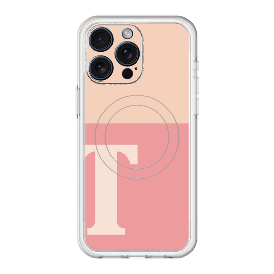 スリムプロテクションプレミアムケース with MagSafe［ オリジナル - initial two tone - T pink ］