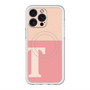 スリムプロテクションプレミアムケース with MagSafe［ オリジナル - initial two tone - T pink ］
