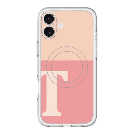 スリムプロテクションプレミアムケース with MagSafe［ オリジナル - initial two tone - T pink ］