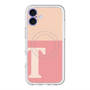 スリムプロテクションプレミアムケース with MagSafe［ オリジナル - initial two tone - T pink ］