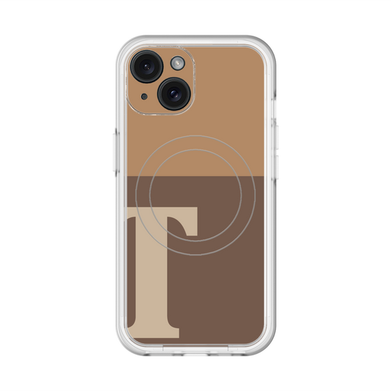 スリムプロテクションプレミアムケース with MagSafe［ オリジナル - initial two tone - T brown ］