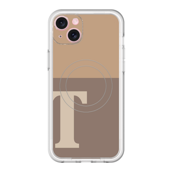 スリムプロテクションプレミアムケース with MagSafe［ オリジナル - initial two tone - T brown ］