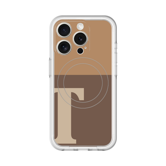 スリムプロテクションプレミアムケース with MagSafe［ オリジナル - initial two tone - T brown ］