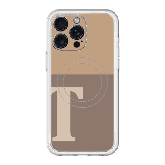 スリムプロテクションプレミアムケース with MagSafe［ オリジナル - initial two tone - T brown ］