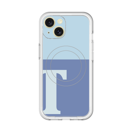 スリムプロテクションプレミアムケース with MagSafe［ オリジナル - initial two tone - T blue ］