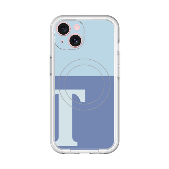 スリムプロテクションプレミアムケース with MagSafe［ オリジナル - initial two tone - T blue ］