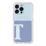 スリムプロテクションプレミアムケース with MagSafe［ オリジナル - initial two tone - T blue ］