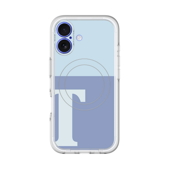 スリムプロテクションプレミアムケース with MagSafe［ オリジナル - initial two tone - T blue ］