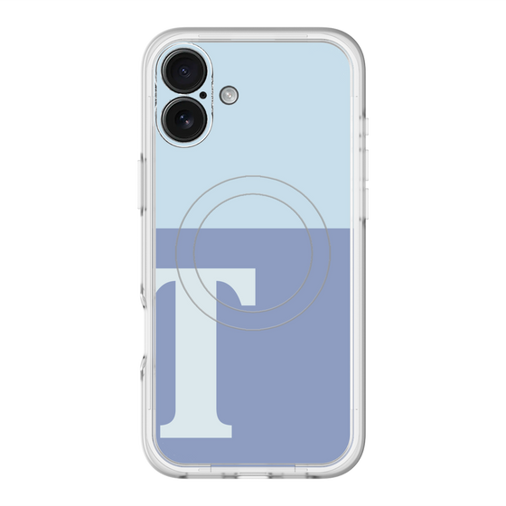 スリムプロテクションプレミアムケース with MagSafe［ オリジナル - initial two tone - T blue ］