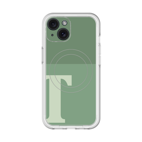 スリムプロテクションプレミアムケース with MagSafe［ オリジナル - initial two tone - T green ］