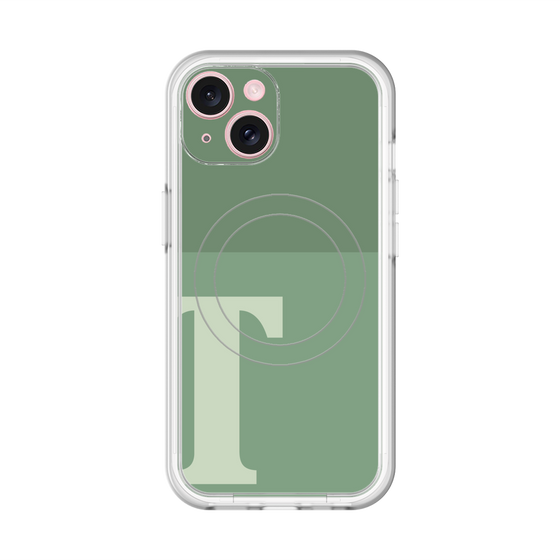 スリムプロテクションプレミアムケース with MagSafe［ オリジナル - initial two tone - T green ］