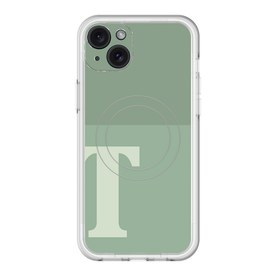 スリムプロテクションプレミアムケース with MagSafe［ オリジナル - initial two tone - T green ］