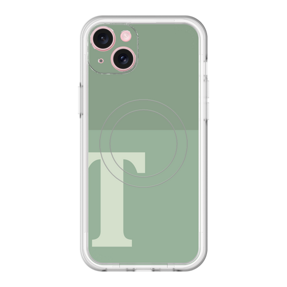 スリムプロテクションプレミアムケース with MagSafe［ オリジナル - initial two tone - T green ］