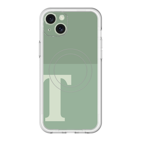 スリムプロテクションプレミアムケース with MagSafe［ オリジナル - initial two tone - T green ］