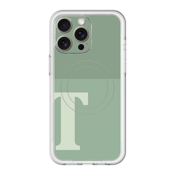 スリムプロテクションプレミアムケース with MagSafe［ オリジナル - initial two tone - T green ］