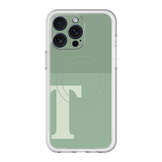 スリムプロテクションプレミアムケース with MagSafe［ オリジナル - initial two tone - T green ］