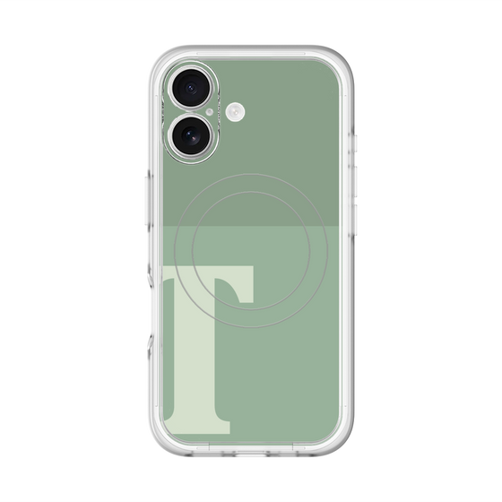 スリムプロテクションプレミアムケース with MagSafe［ オリジナル - initial two tone - T green ］