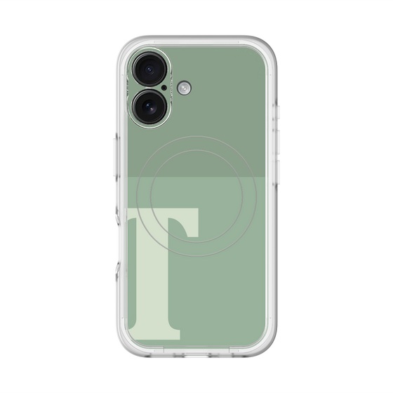 スリムプロテクションプレミアムケース with MagSafe［ オリジナル - initial two tone - T green ］