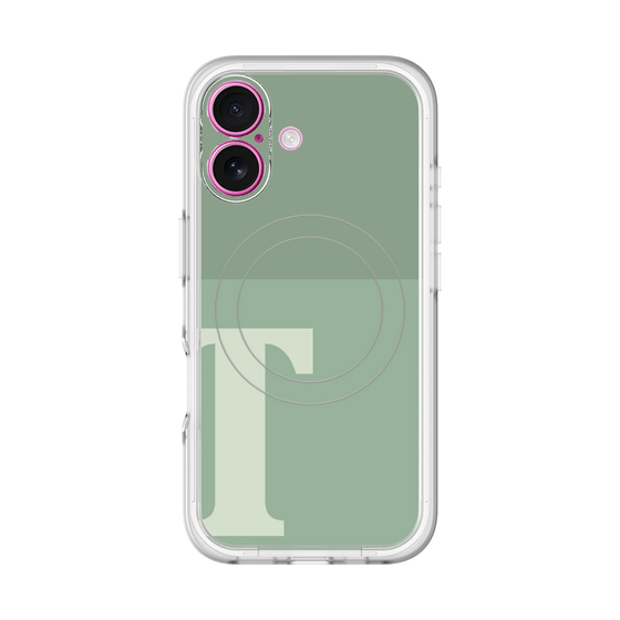 スリムプロテクションプレミアムケース with MagSafe［ オリジナル - initial two tone - T green ］