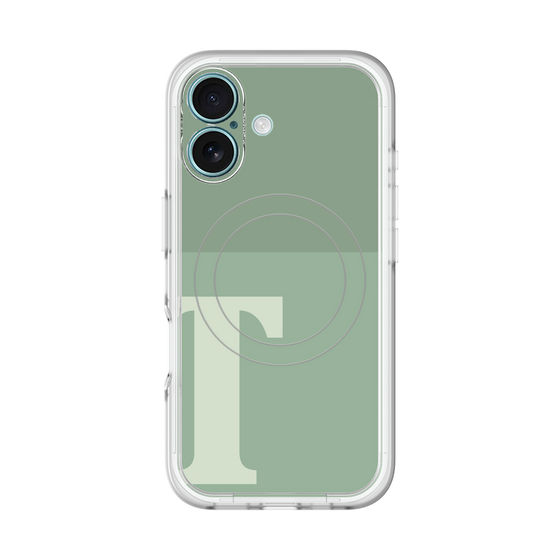 スリムプロテクションプレミアムケース with MagSafe［ オリジナル - initial two tone - T green ］