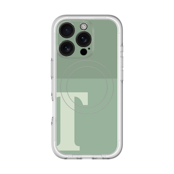 スリムプロテクションプレミアムケース with MagSafe［ オリジナル - initial two tone - T green ］