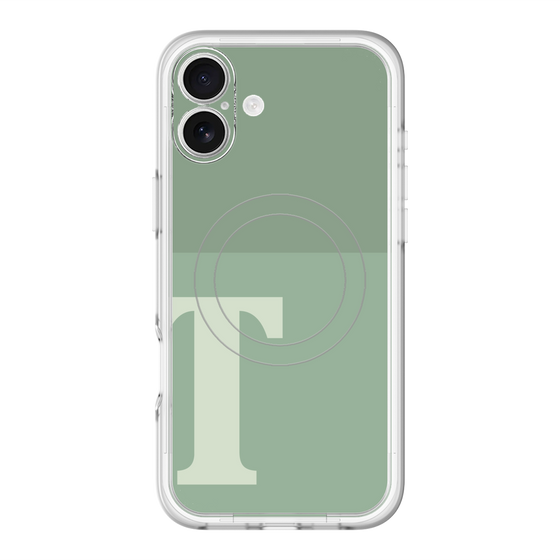 スリムプロテクションプレミアムケース with MagSafe［ オリジナル - initial two tone - T green ］