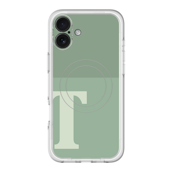 スリムプロテクションプレミアムケース with MagSafe［ オリジナル - initial two tone - T green ］
