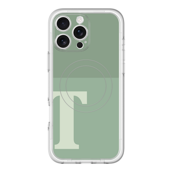 スリムプロテクションプレミアムケース with MagSafe［ オリジナル - initial two tone - T green ］