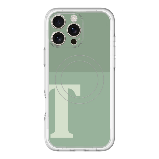スリムプロテクションプレミアムケース with MagSafe［ オリジナル - initial two tone - T green ］