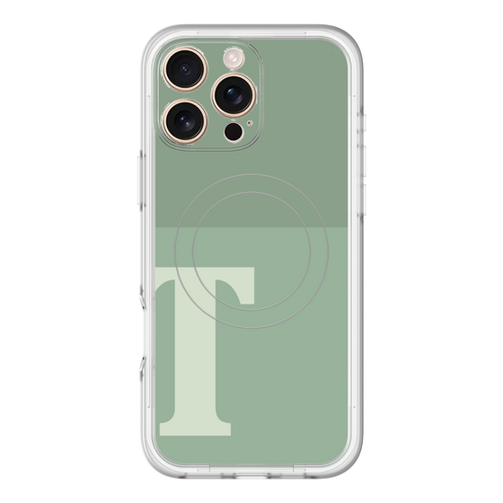 スリムプロテクションプレミアムケース with MagSafe［ オリジナル - initial two tone - T green ］