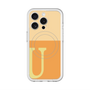 スリムプロテクションプレミアムケース with MagSafe［ オリジナル - initial two tone - U orange ］