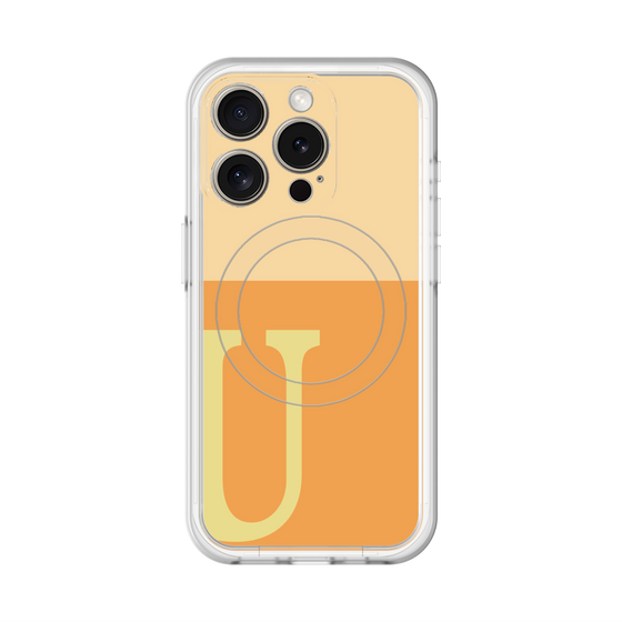 スリムプロテクションプレミアムケース with MagSafe［ オリジナル - initial two tone - U orange ］